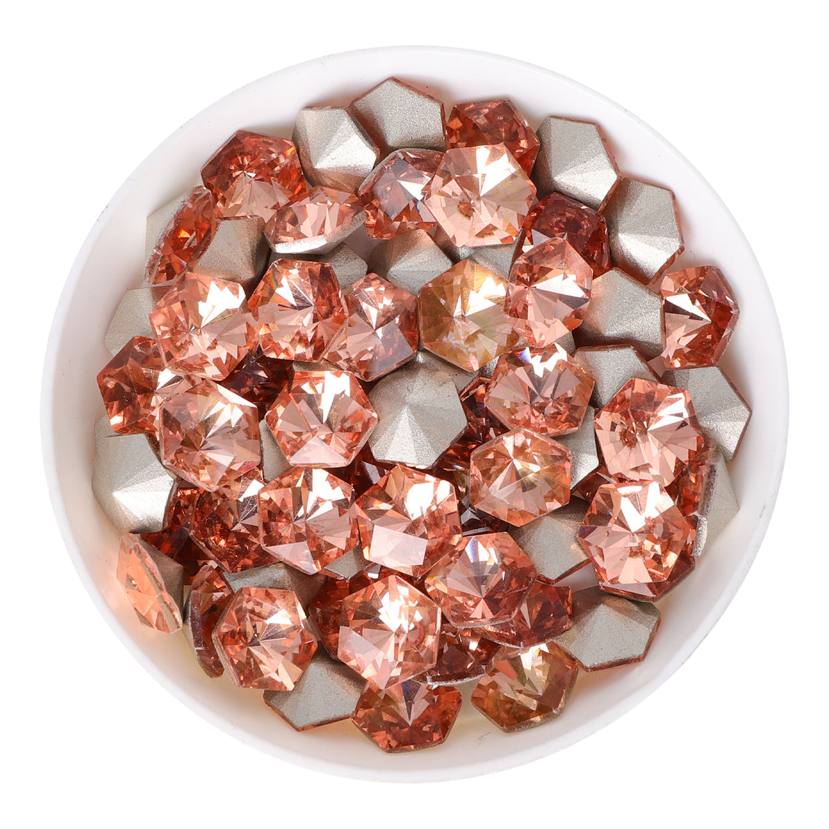 Water Red Hexagon kaleidoscope Shape Glass Pointed Back Fancy Rhinestones WholesaleRhinestone メイン画像