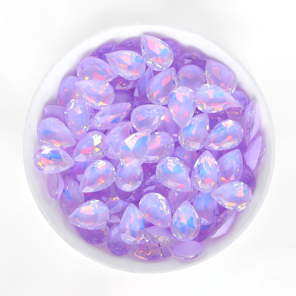 Lys lilla am dråpe form glass spiss tilbake fancy rhinestones Secondary image