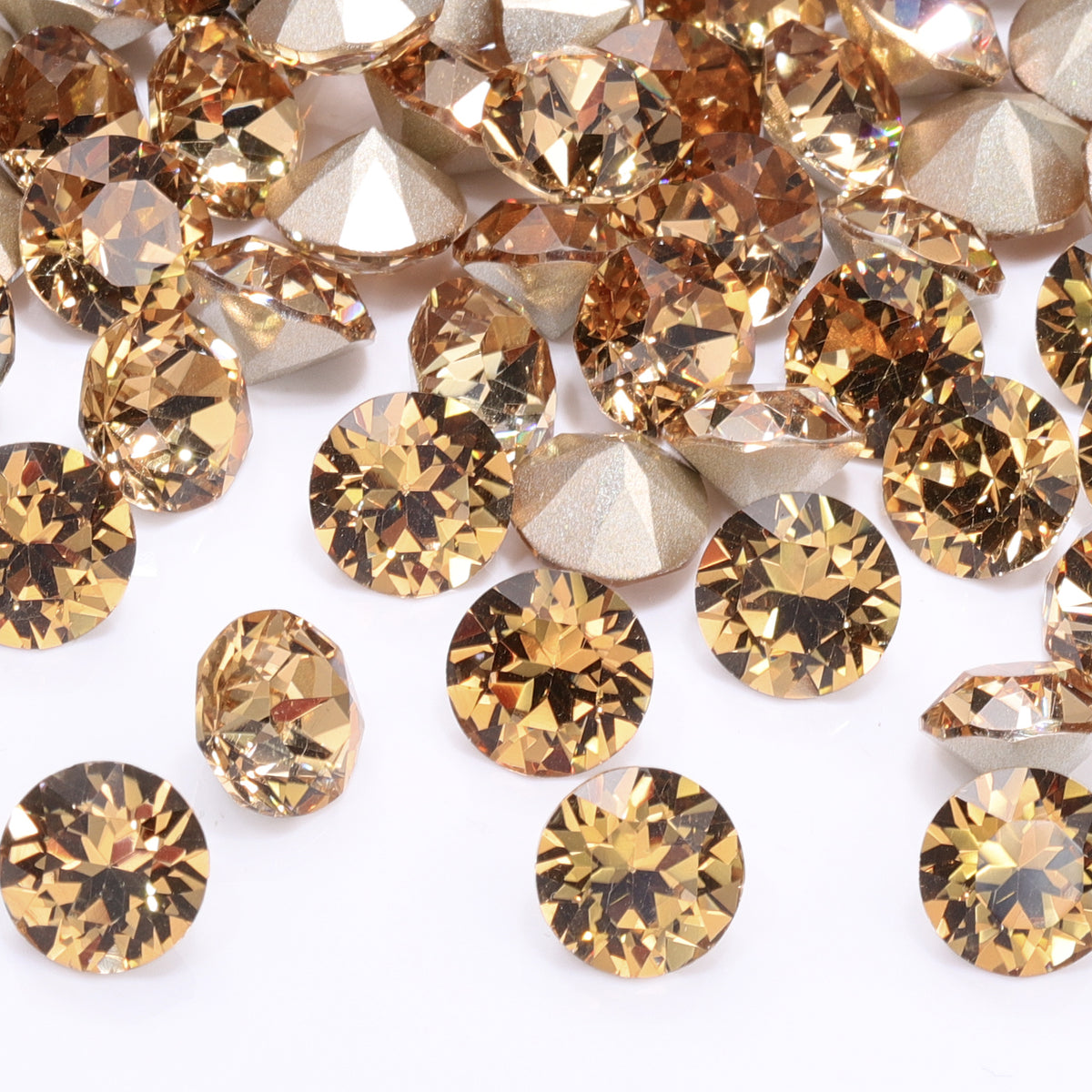 Light Smoked Topaz XIRIUS Chaton Shape High Quality Glass Pointed Back Fancy Rhinestones WholesaleRhinestone