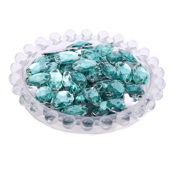 Drop Aquamarine Resin Sew-on Rhinestones For Dance Costume WholesaleRhinestone