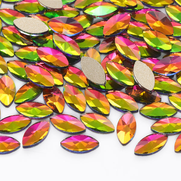 Navette Shape Rainbow Flat Back Fancy Rhinestones WholesaleRhinestone