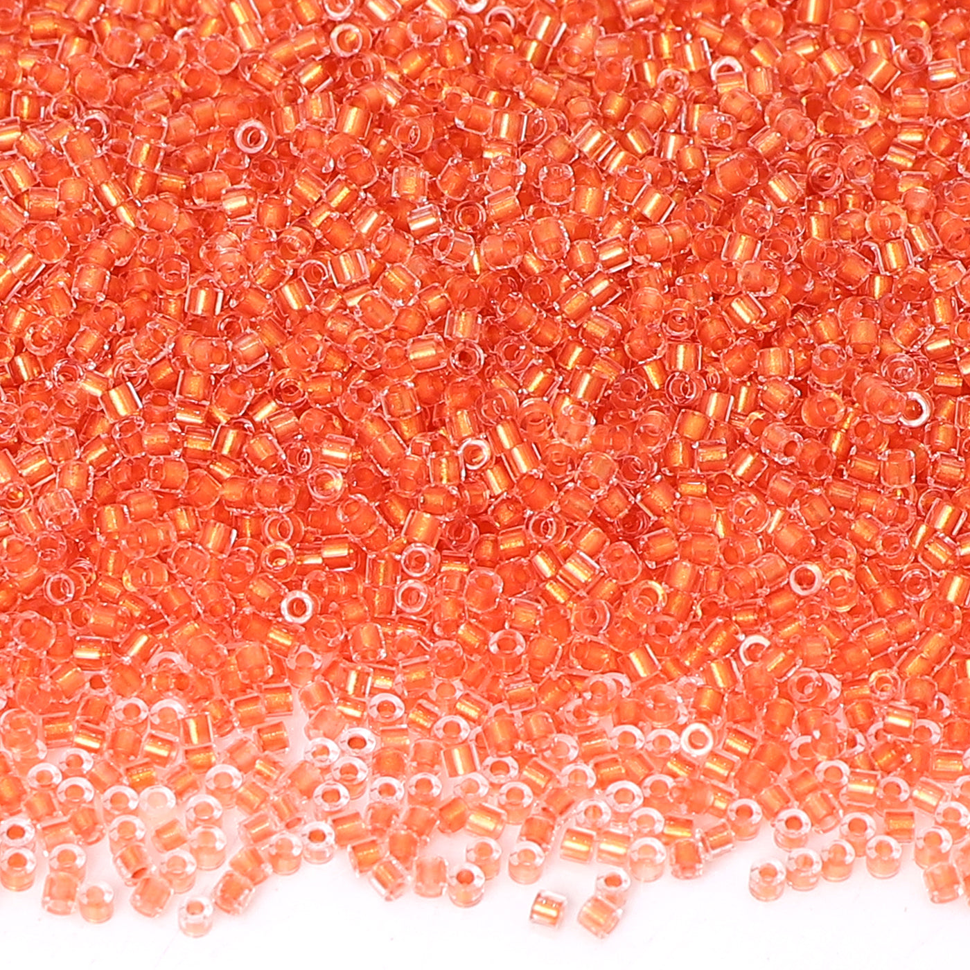Transparent Color Lined Orange Hight Quality Glass Cylinder Seed Beads 1.6 MM Size DJS5004 WholesaleRhinestone Main image