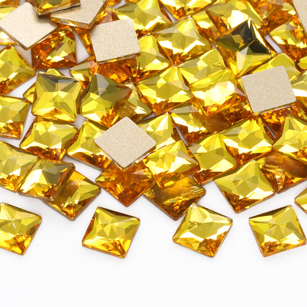 Square Shape Citrine Flat Back Fancy Rhinestones WholesaleRhinestone