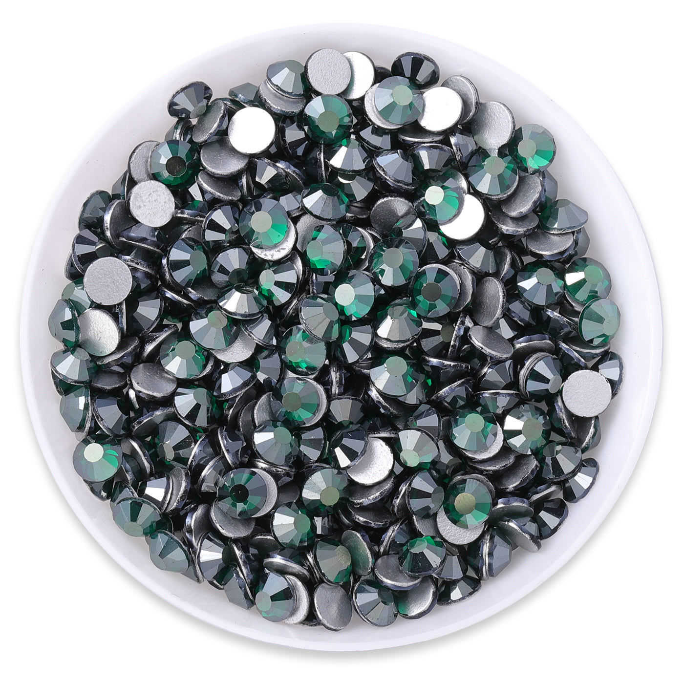 Star Dark Green Glass FlatBack Rhinestones Silver Back WholesaleRhinestone Main image