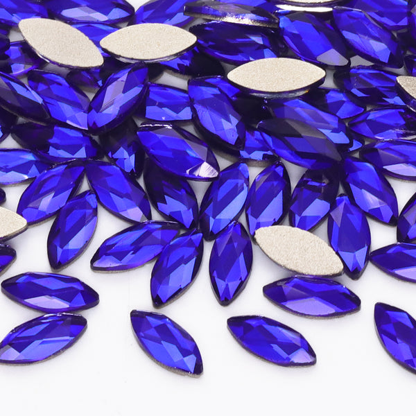 Navette Shape Sapphire Flat Back Fancy Rhinestones WholesaleRhinestone