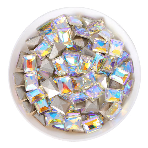 Paradise Shine Rectangle Shape Glass Pointed Back Fancy Rhinestones WholesaleRhinestone Main image