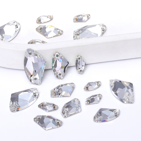 Mixed Sizes Crystal Galactic Shape High Quality Glass Sew-on Rhinestones WholesaleRhinestone Imagen principal del producto