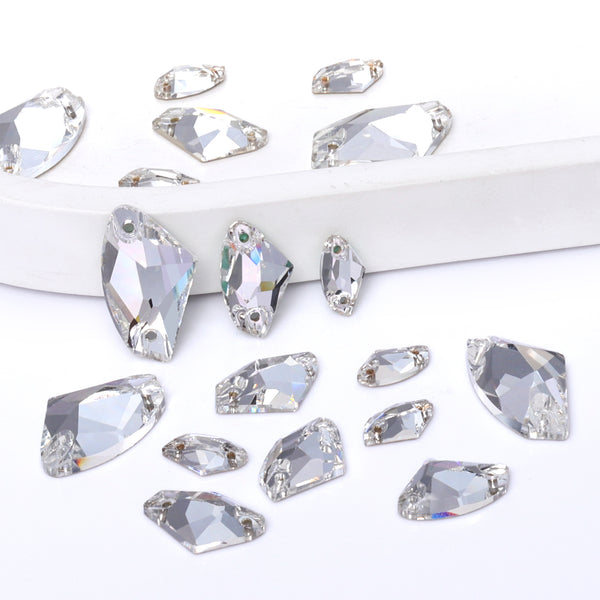 Mixed Sizes Crystal Galactic Shape High Quality Glass Sew-on Rhinestones WholesaleRhinestone