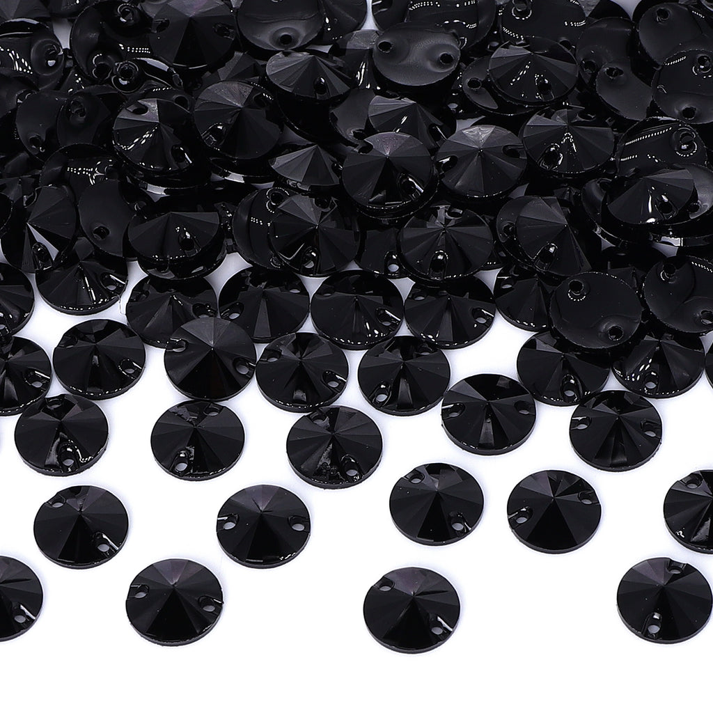 Rivoli Black Resin Sew-On Rhinestones para fantasia de dança