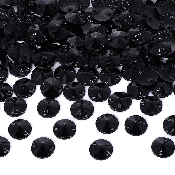 Rivoli Black Resin Sew-On Rhinestones para fantasia de dança
