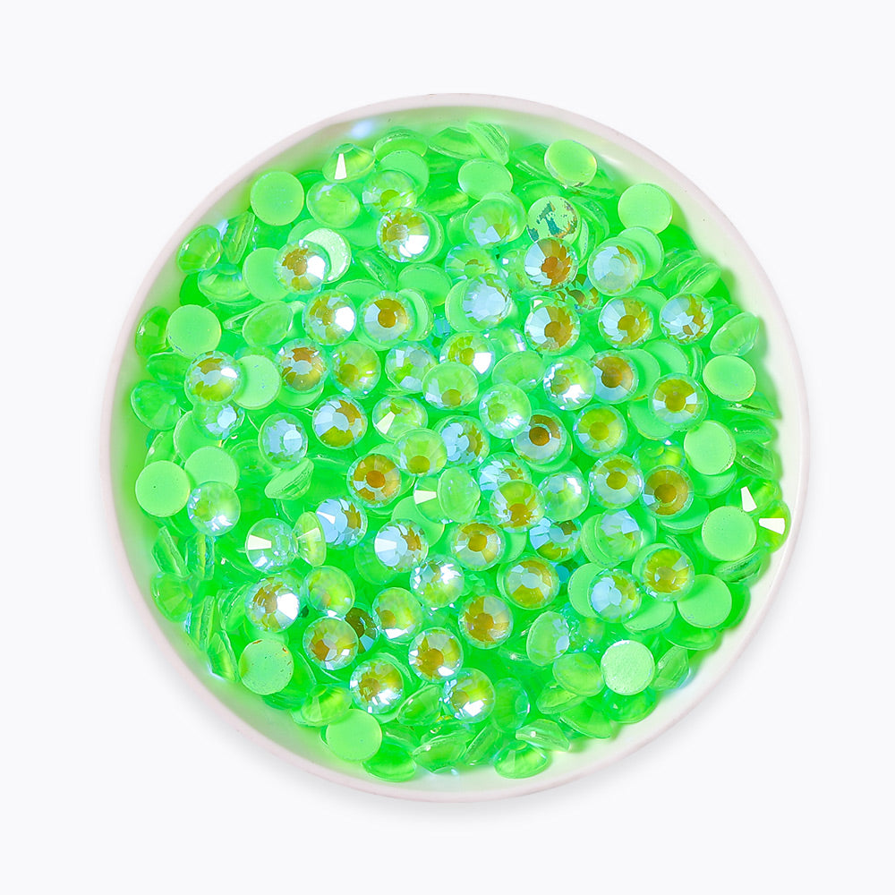 Mocha Shimmer Apple Green Glass Flat Back Rhinestones WholesaleRhinestone