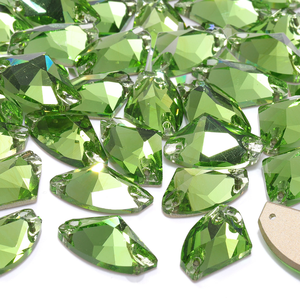 Peridot Galactic Shape High Quality Glass Sew-on Rhinestones WholesaleRhinestone