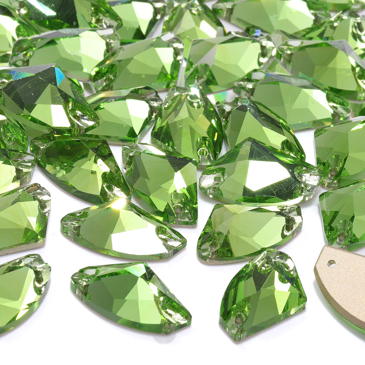Peridot Galactic Shape High Quality Glass Sew-on Rhinestones WholesaleRhinestone