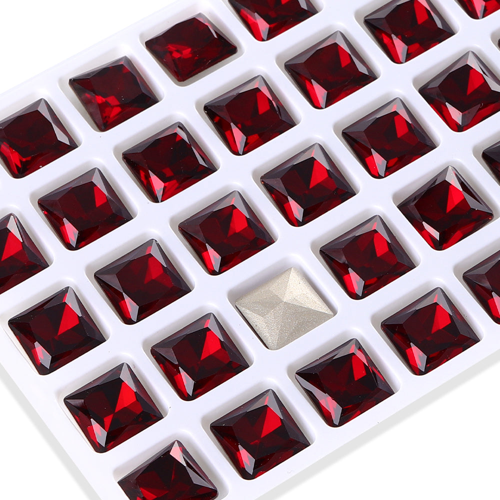 Siam Princess Square Shape High Quality Glass Pointed Back Fancy Rhinestones WholesaleRhinestone