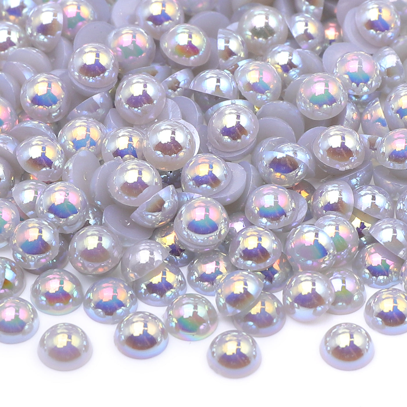 Light Silver Gray AB Resin Flat Back Pearls Multi Sizes Secondary image
