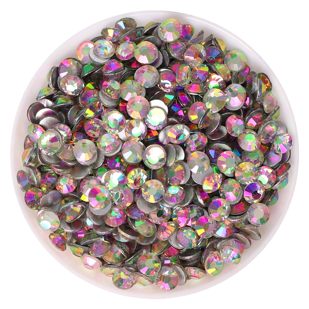Glitter Pink Glass FlatBack Rhinestones Silver Back WholesaleRhinestone Main image