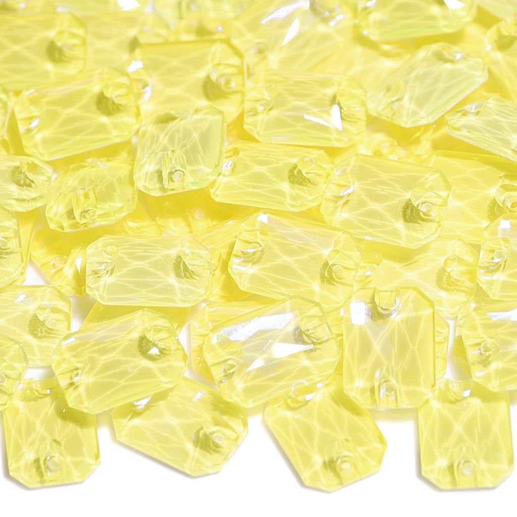 Electric Neon Light Topaz Octagon Shape High Quality Glass Sew-on Rhinestones WholesaleRhinestone