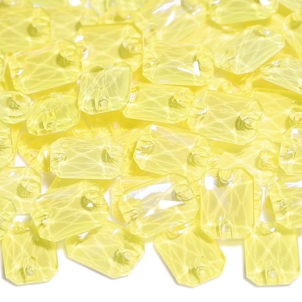 Electric Neon Light Topaz Octagon Shape High Quality Glass Sew-on Rhinestones WholesaleRhinestone