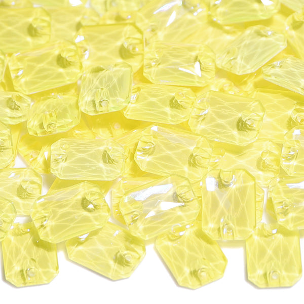 Electric Neon Light Topaz Octagon Shape High Quality Glass Sew-on Rhinestones WholesaleRhinestone