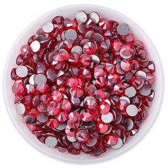 Star Siam Glass Flatback -Strass Silber Rücken