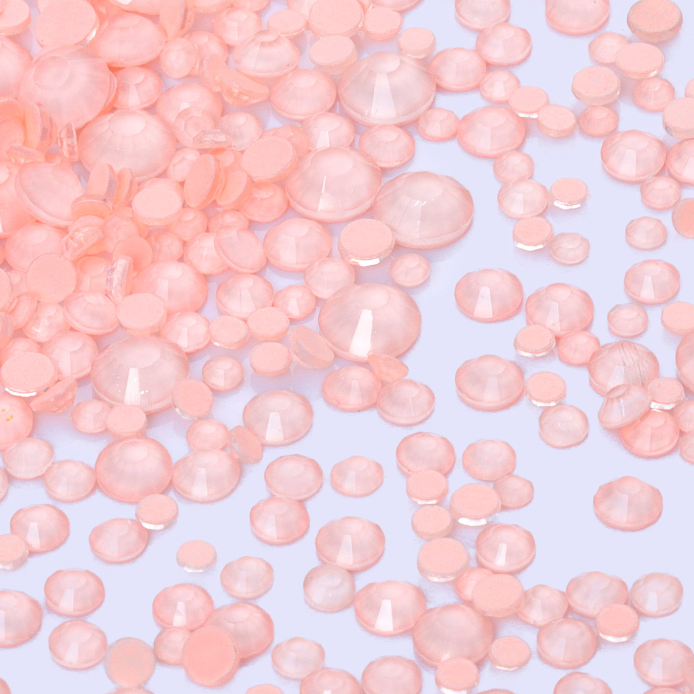 Mixed Sizes Neon Peach Pink Glass Flat Back Rhinestones For Nail Art WholesaleRhinestone メイン画像