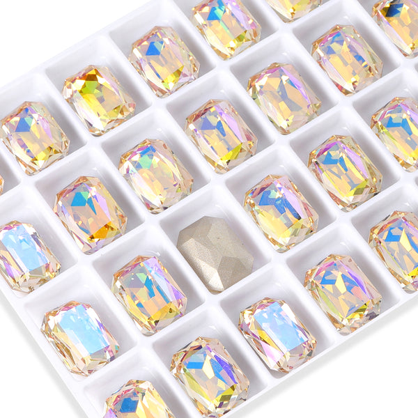 Paradise Shine Thin Octagon Shape High Quality Glass Pointed Back Fancy Rhinestones WholesaleRhinestone