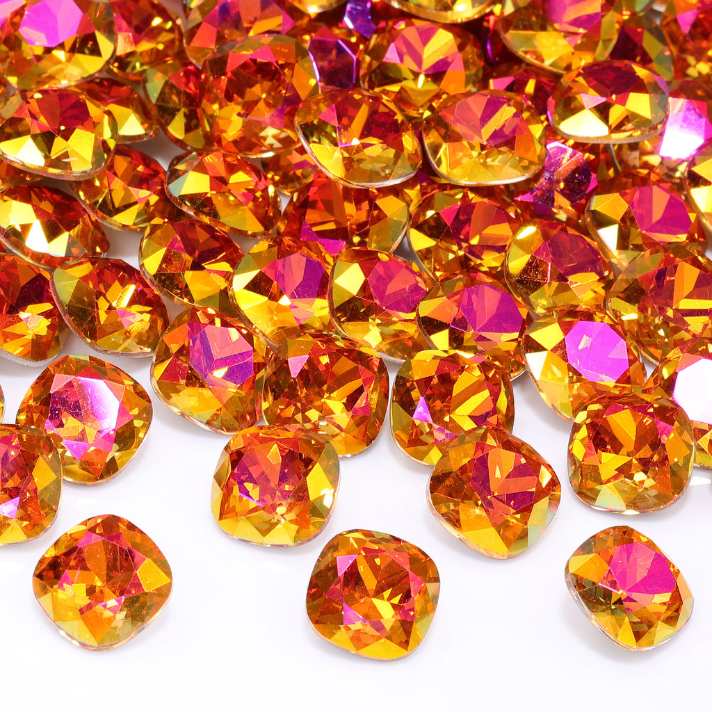 Astral Pink Cushion Square Shape High Quality Glass Pointed Back Fancy Rhinestones WholesaleRhinestone