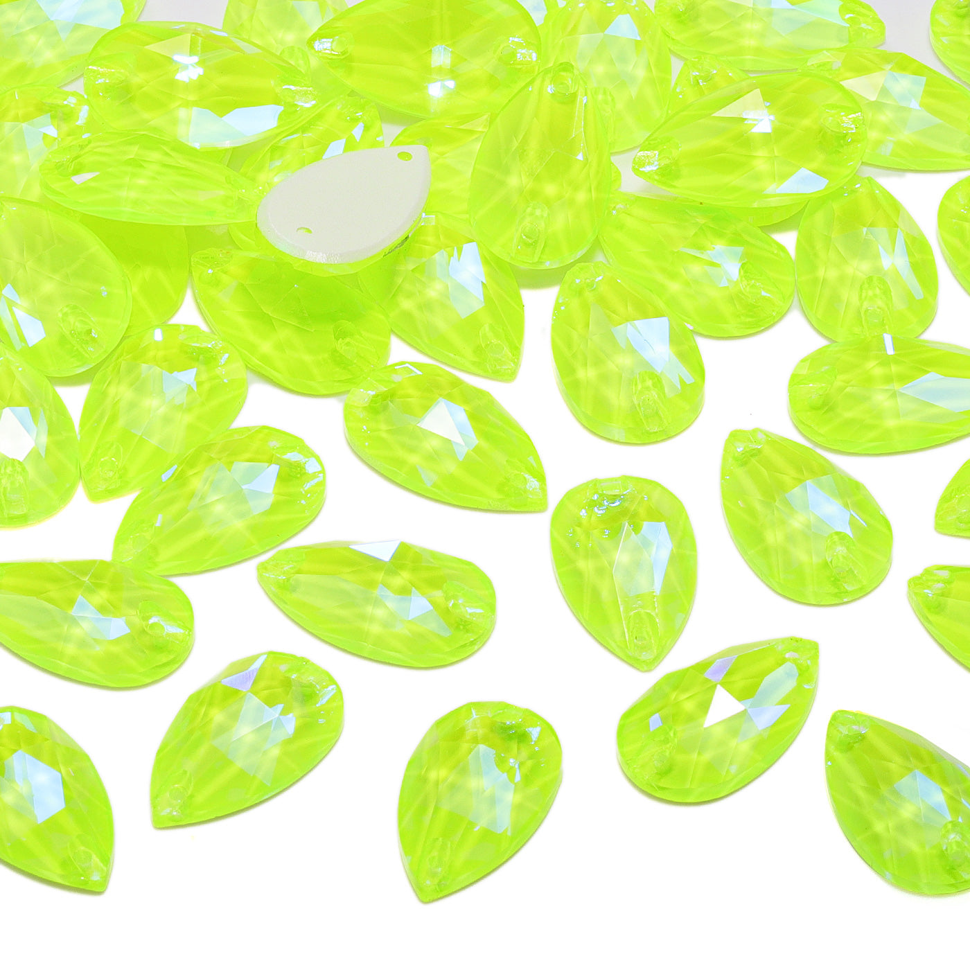Electric Neon Jonquil Drop Shape High Quality Glass Sew-on Rhinestones WholesaleRhinestone