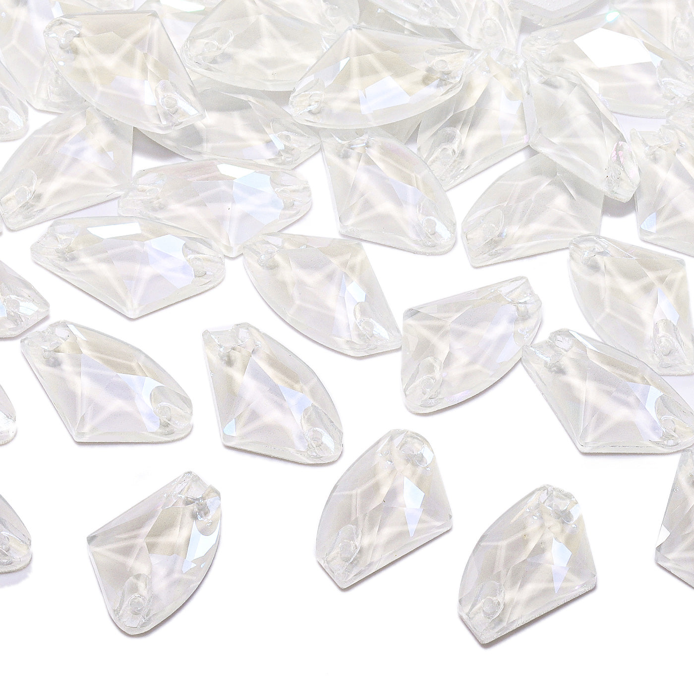 Electric Neon White Galactic Shape High Quality Glass Sew-on Rhinestones WholesaleRhinestone