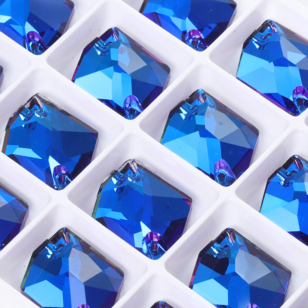 Bermuda Blue Cosmic Shape High Quality Glass Sew-on Rhinestones WholesaleRhinestone