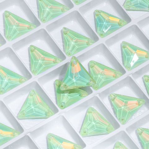 Light Azore AM Triangle Shape High Quality Glass Sew-on Rhinestones