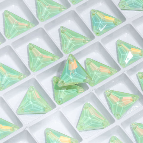 Light Azore AM Triangle Shape High Quality Glass Sew-on Rhinestones