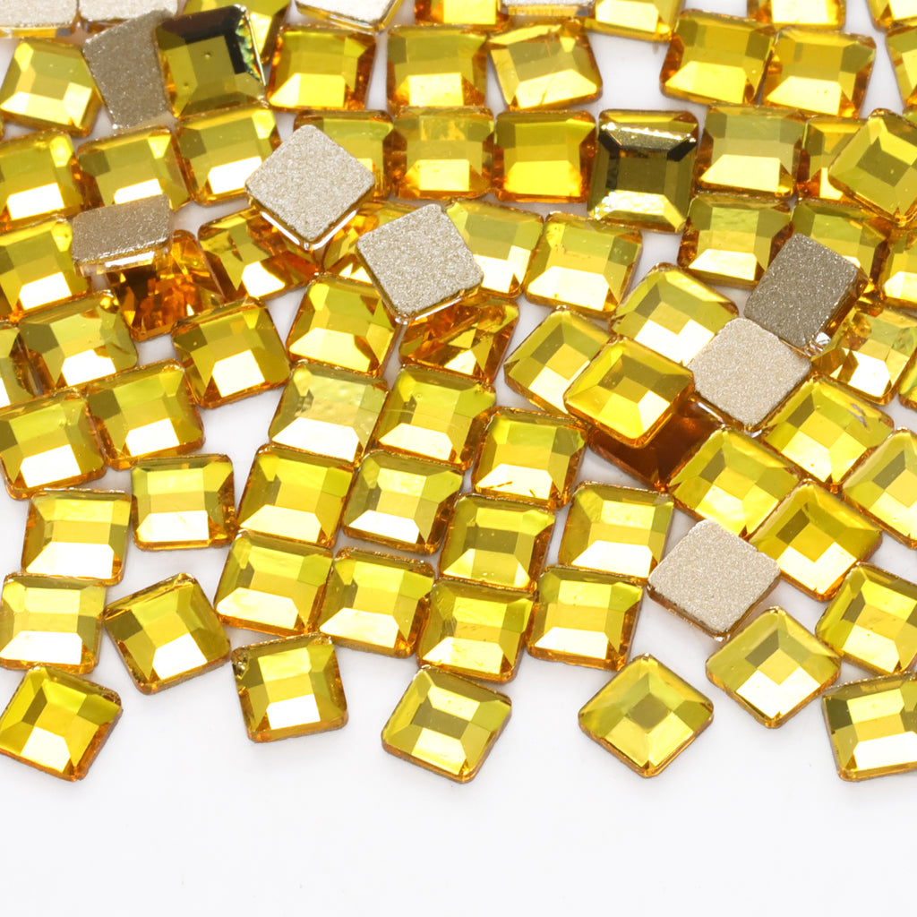 Square Shape Citrine Flat Back Fancy Rhinestones WholesaleRhinestone