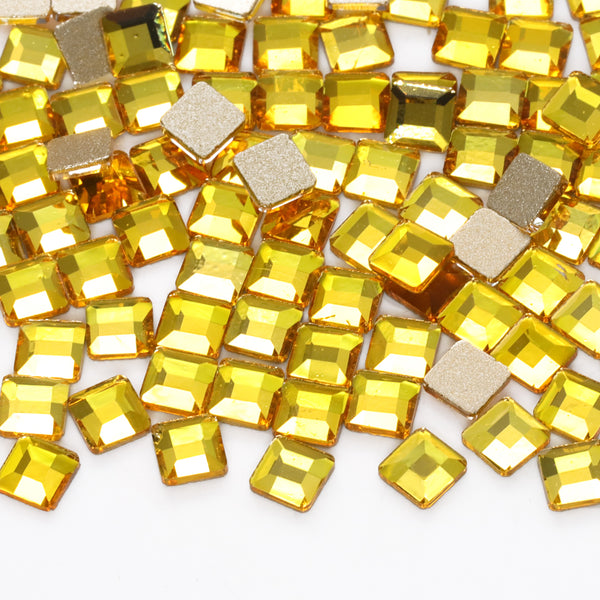 Square Shape Citrine Flat Back Fancy Rhinestones WholesaleRhinestone