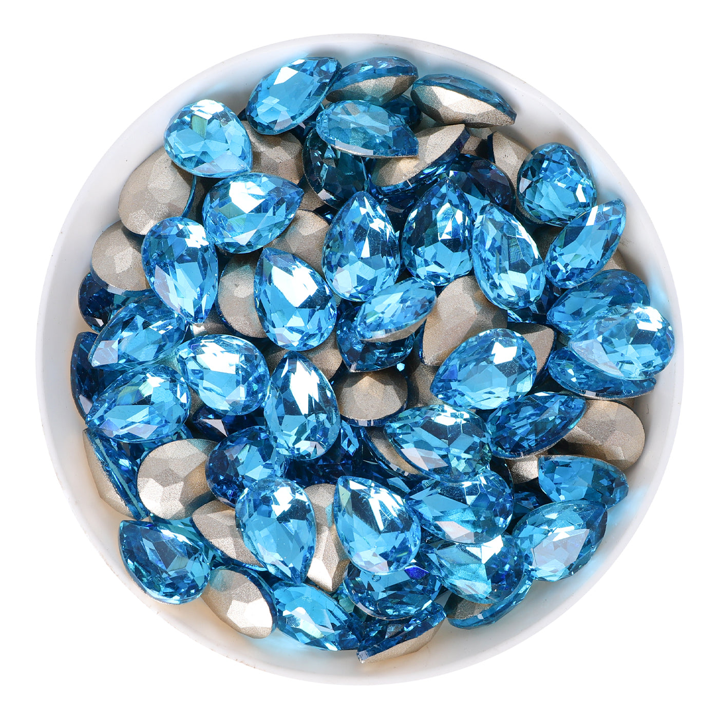 Aquamarine Pear Shape Glass spiss tilbake fancy rhinestones Main image