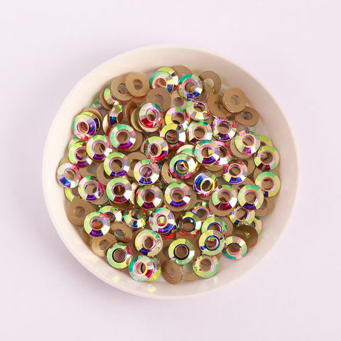 Round Hollow Shape Crystal AB Flat Back Fancy Rhinestones