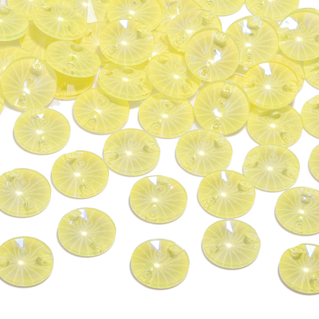 Electric Neon Light Topaz Rivoli Shape High Quality Glass Sew-on Rhinestones WholesaleRhinestone