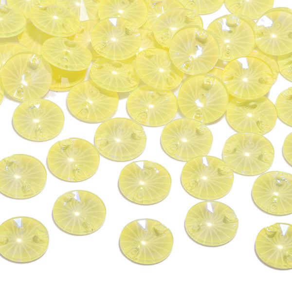 Electric Neon Light Topaz Rivoli Shape High Quality Glass Sew-on Rhinestones WholesaleRhinestone