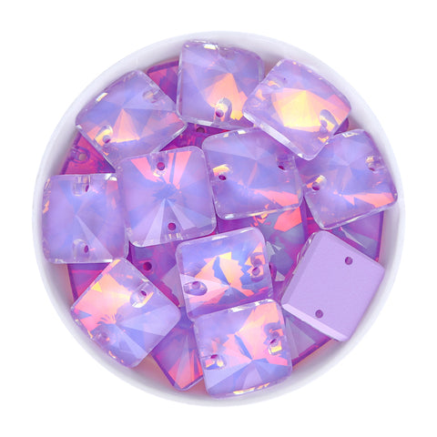 Lavender AM Rivoli Square Shape High Quality Glass Sew-on Rhinestones WholesaleRhinestone メイン画像
