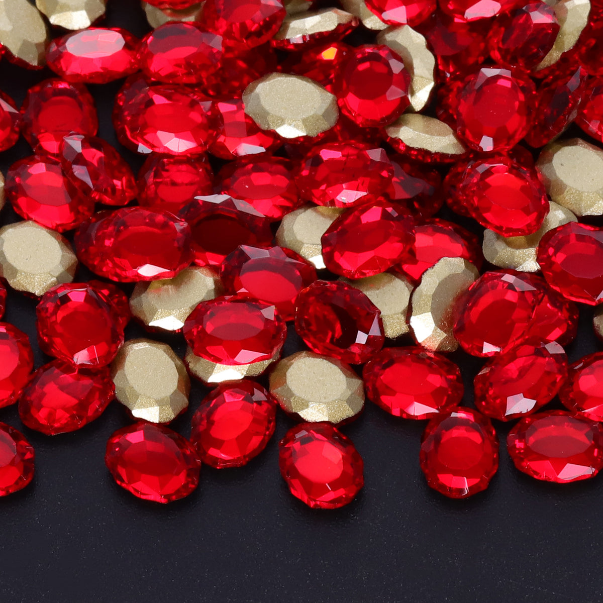 Red/Siam Magic Mirror Shape Pointed Back Fancy Rhinestones For Nail Art Main image