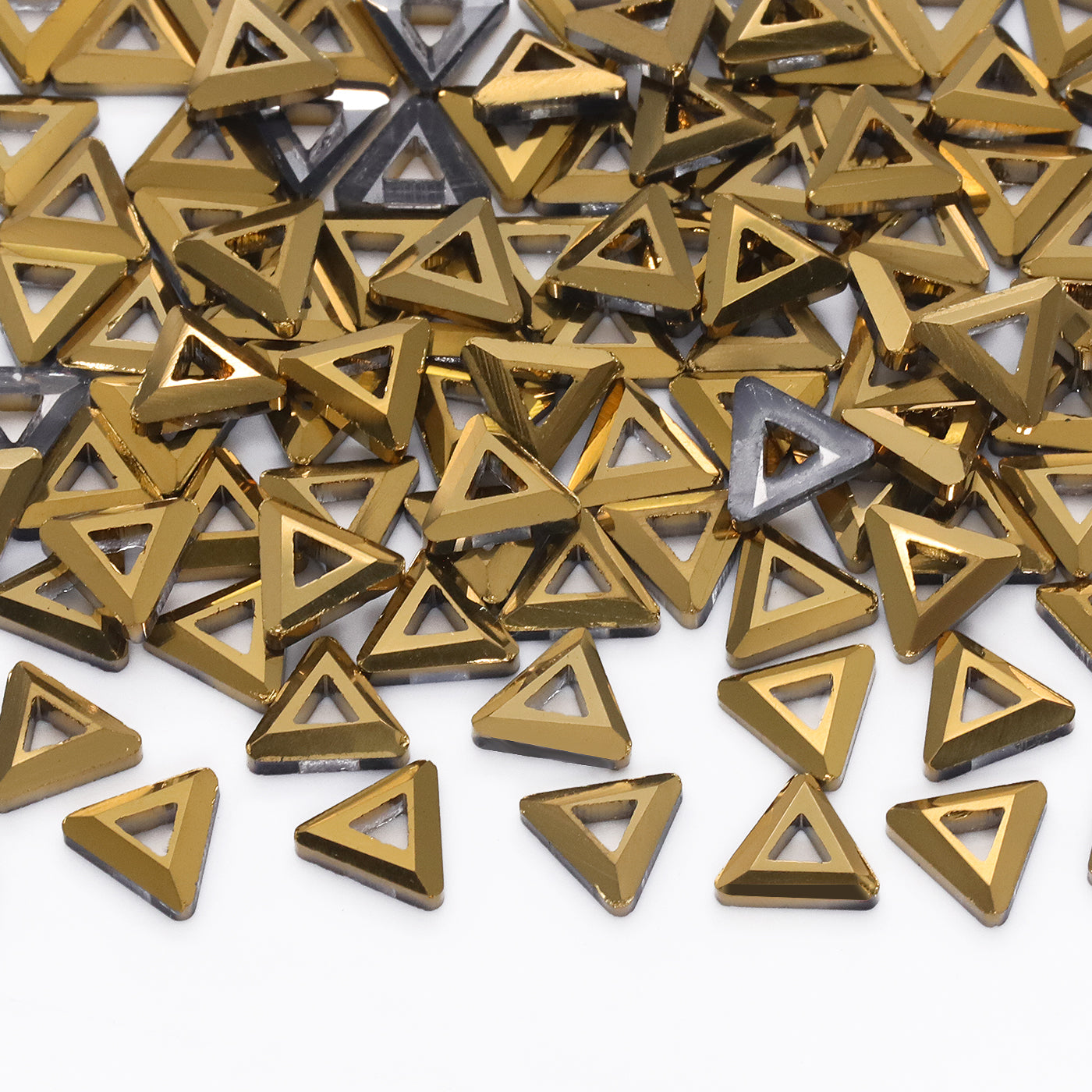 Triangle hollow Shape Aurum Flat Back Fancy Rhinestones WholesaleRhinestone
