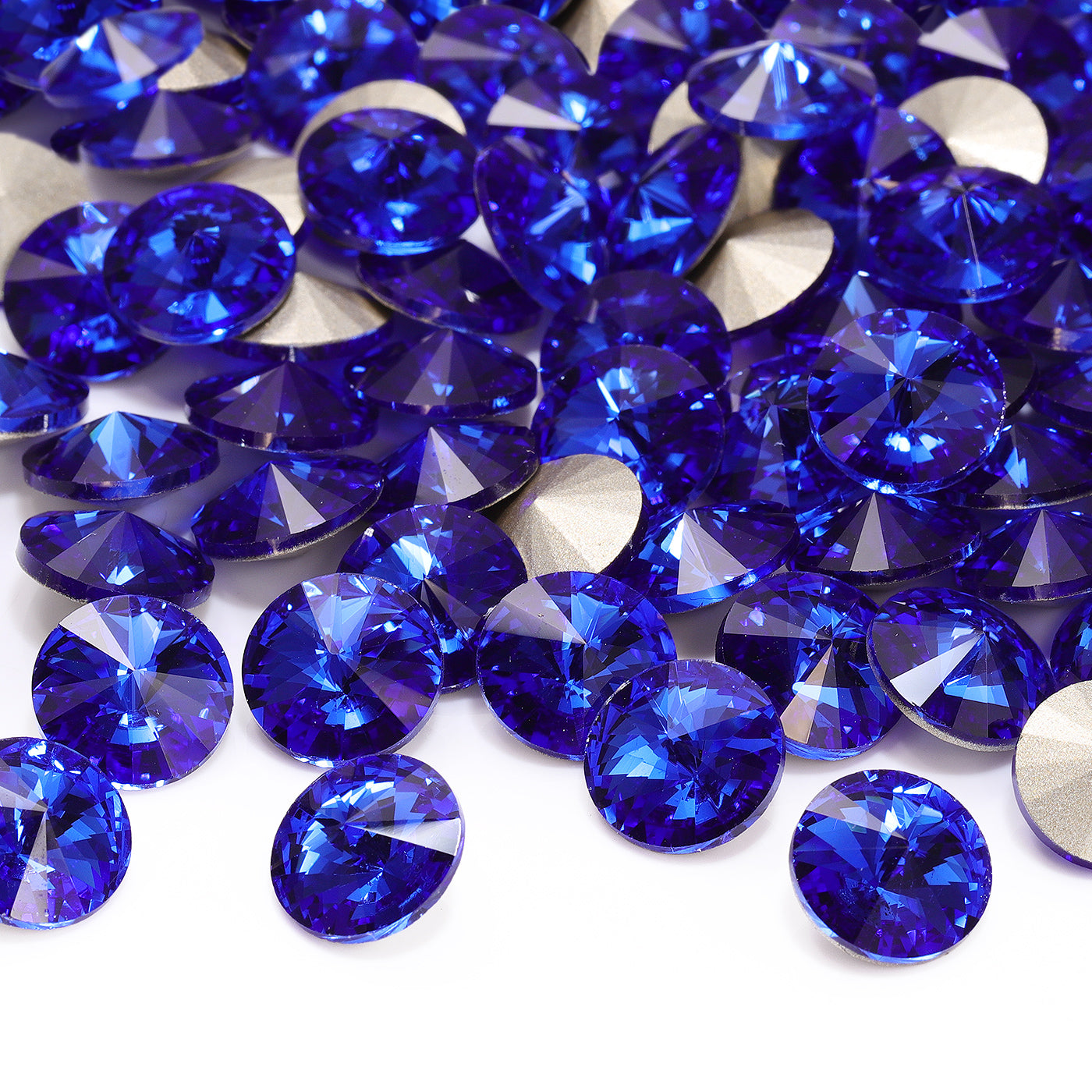 Sapphire Rivoli Shape High Quality Glass Pointed Back Fancy Rhinestones
