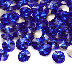 Sapphire Rivoli Shape High Quality Glass Pointed Back Fancy Rhinestones