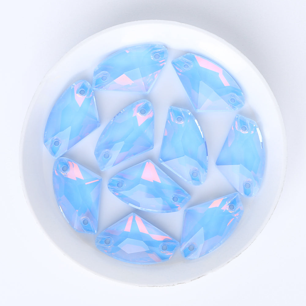 Light Sapphire AM Galactic Shape High Quality Glass Sew-on Rhinestones WholesaleRhinestone