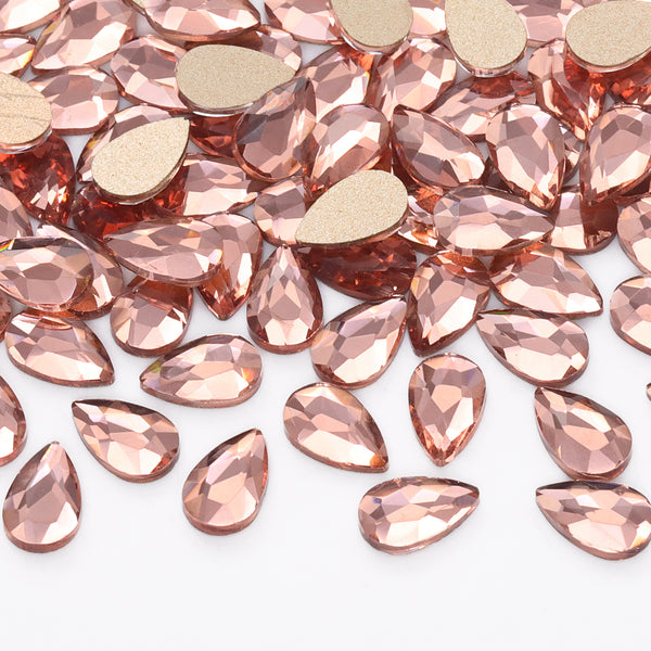 Raindrop Shape Champagne Flat Back Fancy Rhinestones WholesaleRhinestone