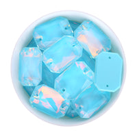 Aquamarine AM Octagon Shape High Quality Glass Sew-on Rhinestones WholesaleRhinestone