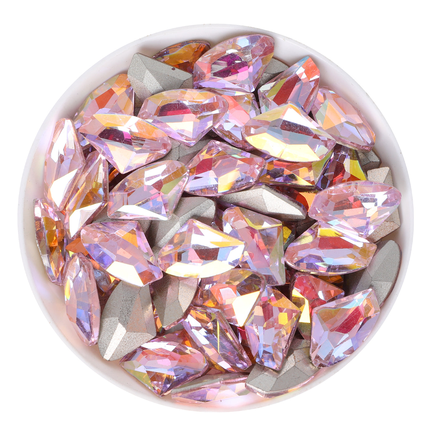 Cognac Pink Galactic Shape Glass Pointed Back Fancy Rhinestones WholesaleRhinestone Main image