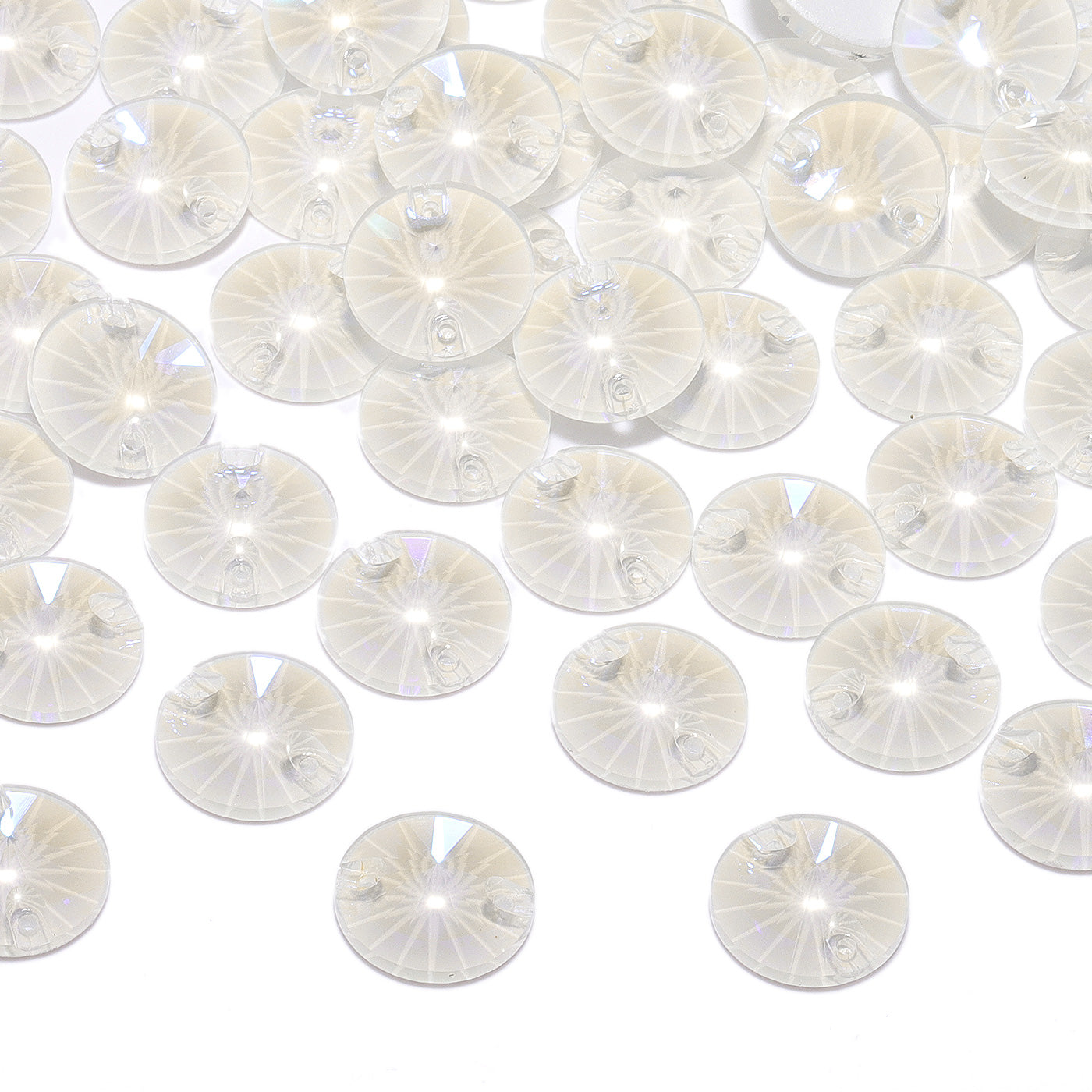 Electric Neon White Rivoli Shape High Quality Glass Sew-on Rhinestones