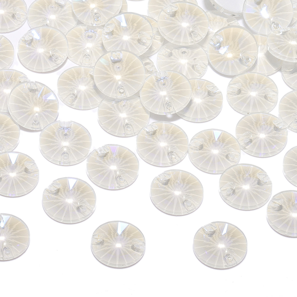 Electric Neon White Rivoli Shape High Quality Glass Sew-on Rhinestones WholesaleRhinestone