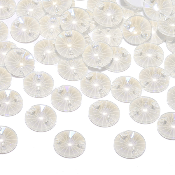 Electric Neon White Rivoli Shape High Quality Glass Sew-on Rhinestones WholesaleRhinestone